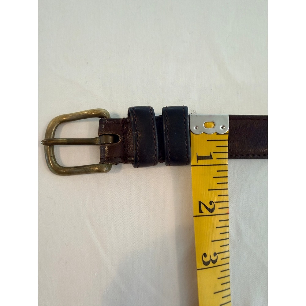 Vintage 80s COACH New York City Belt Brown Leather Size 38 Brass Rare 6602 - Picture 5 of 11